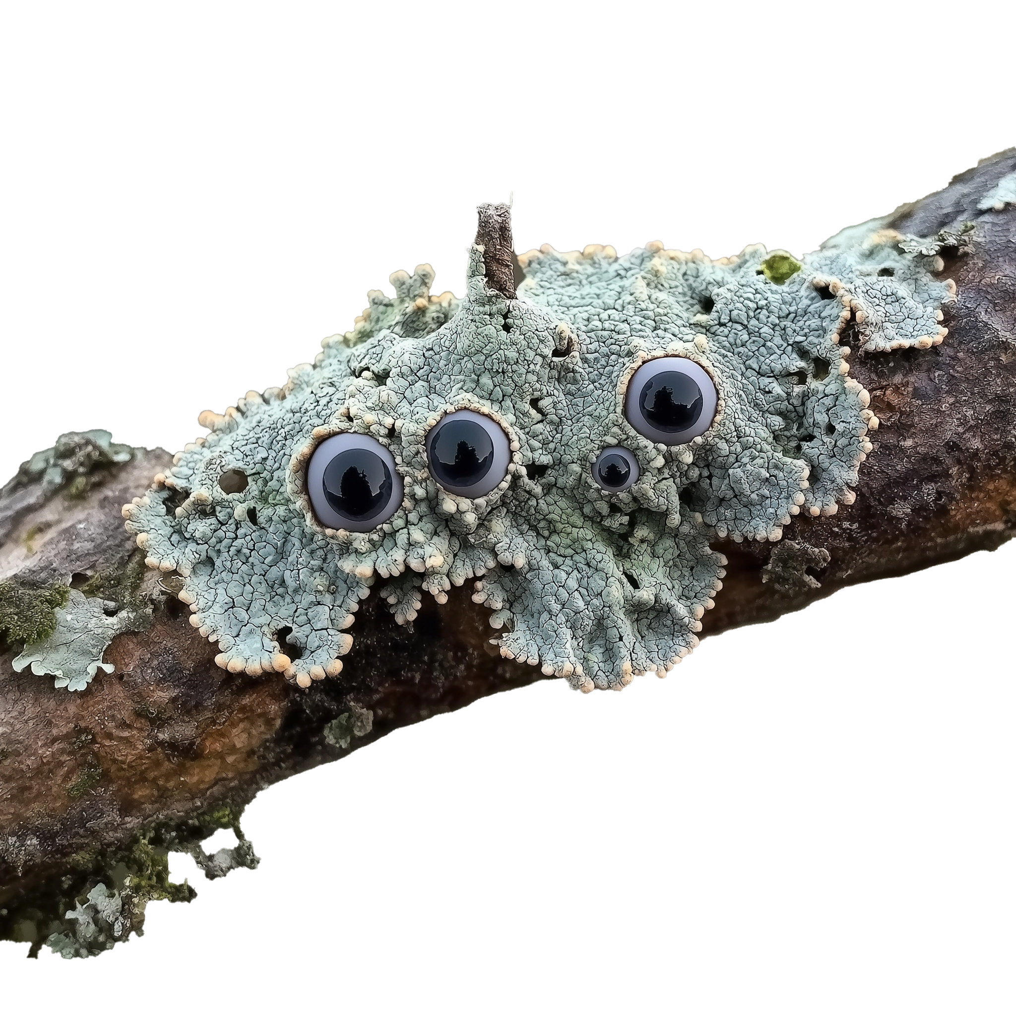 Lichen with googly eyes